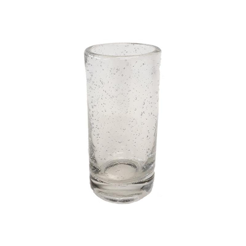 Q4 SHOT GLASS CLEAR BUBBLED GLASS